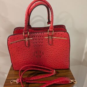 Chic Red Crossbody Bag New No Tag 3 Compartments In The Bag & 2 Packets